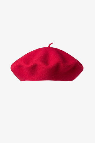 Red wool beret by Milo and Dexter. 