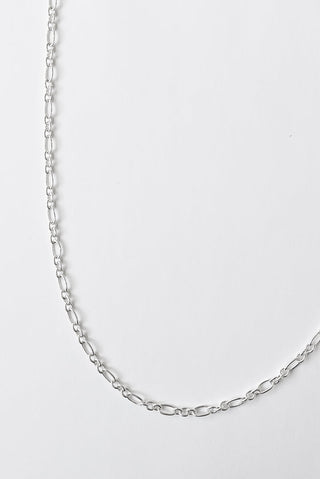 Closeup of sterling silver Jordan necklace by Kara Yoo.