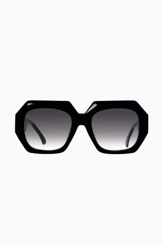 Valley Eyewear Monolith Gloss Black sunglasses. with black fade lenses. 