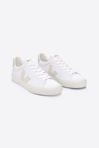 Veja Campo Organic Cotton Canvas White + Pierre eco-friendly sneakers. 