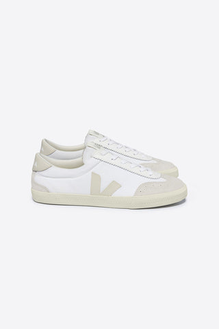 Veja Volley Organic Cotton Sneakers in White + Pierre. 