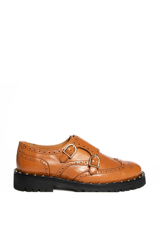 Tan coloured brogue Kate derby shoes by Hoyden. 
