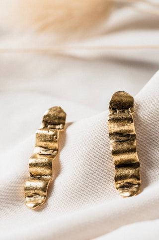 Gold plated Wave Earrings by Tilly D'Oro.