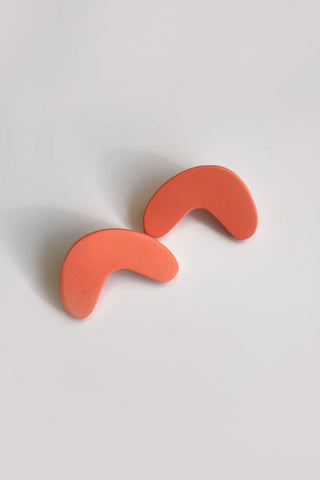 Salmon colour polymer clay Noa Earrings by Adé Studio. 