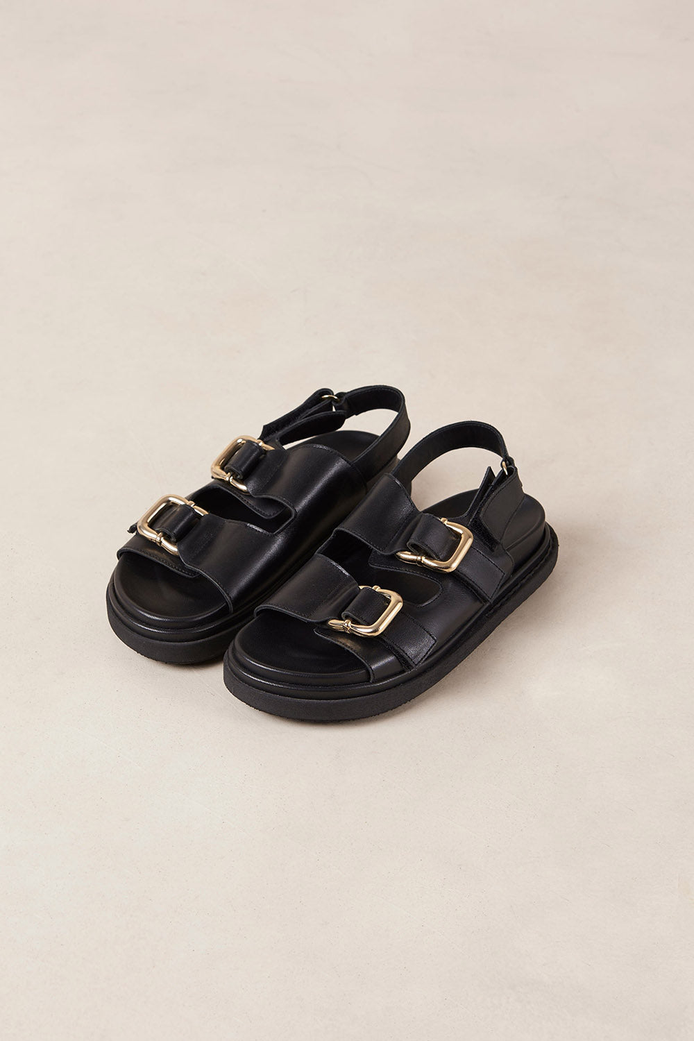 Alohas Harper Leather Sandals Black Black 36