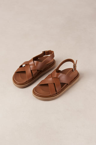 Tan leather Trunca sandals by Alohas. 