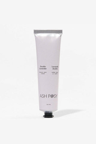 ASH POSY Double Lavender Body Cream in a pale purple tube set against a clean white background.