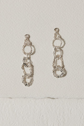 Sterling silver chunky chain drop earrings by Camillette. 