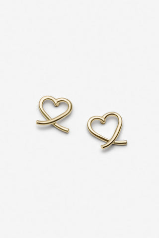 14k gold heart shaped stud earrings. 