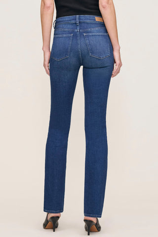 Back view of woman wearing mid-rise straight leg Mara Jeans in Santa Monica Wash by DL1961. 
