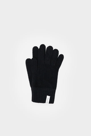 Flat lay image of black knit Anita gloves by Rifo. 