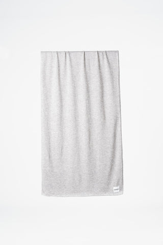 Product photo of light grey Dinadi Merino wool scarf. 