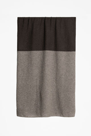 Dual tone brown & oatmeal yak wool scarf by Dinadi. 