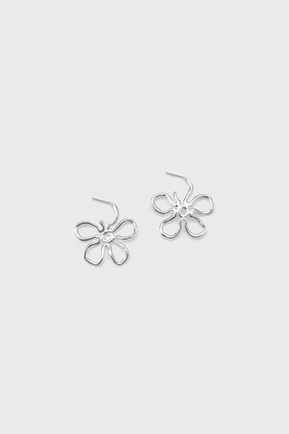 Sterling silver Flora Medium hoop earrings by Kara Yoo. 