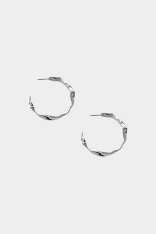 Product photo of sterling silver Juliette hoops by Kara Yoo. 