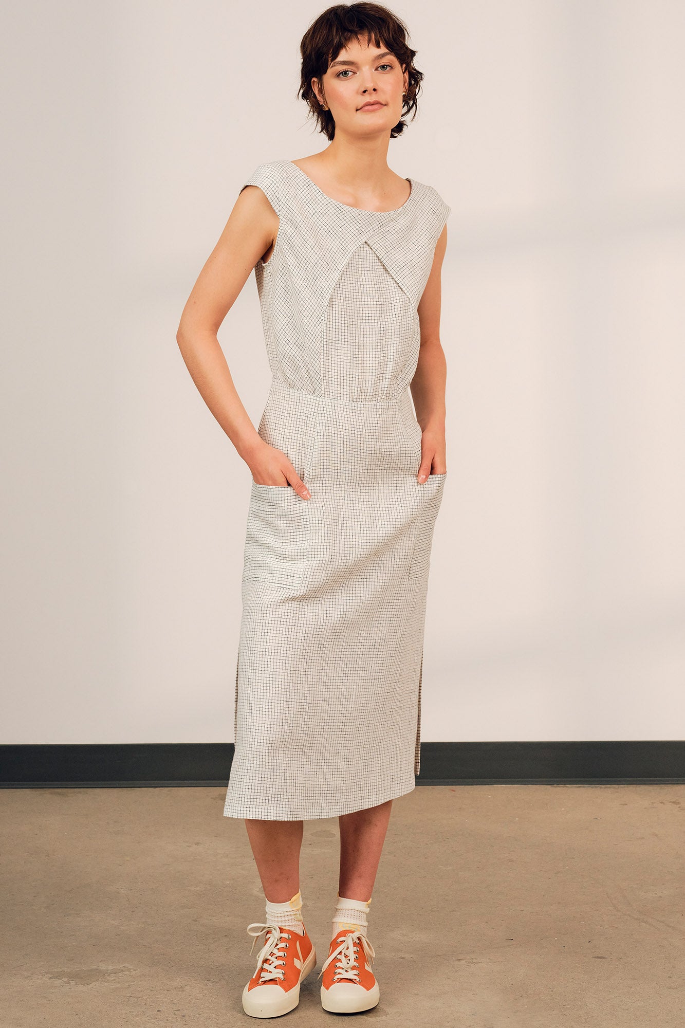 Cream mid length clearance dress