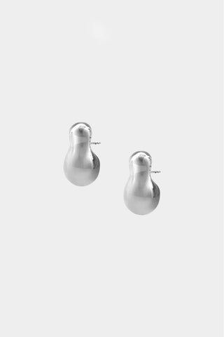 Sterling silver metallic drop stud earrings. 