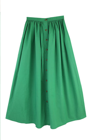 Green cotton poplin Isaac Skirt by LF Markey
