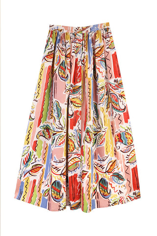 Colourful Painted Paisley printed Isaac skirt by LF Markey. 