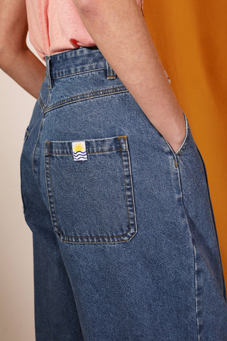 Back pockets of LF Markey Myles jeans. 