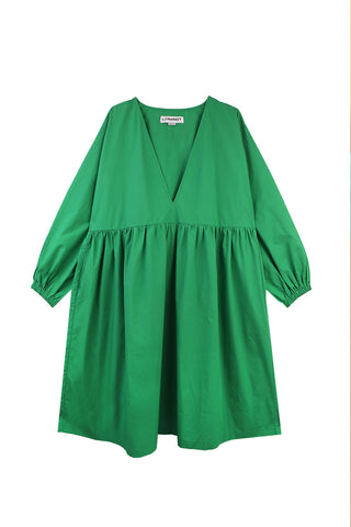 LF Markey green cotton poplin babydoll Warren Dress. 