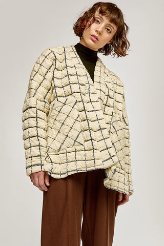 Marigold Beige Quilted Open Front Bébé Jacket – Jennifer Glasgow