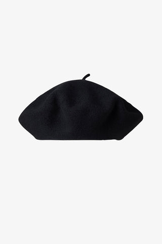 Black wool beret by Milo and Dexter. 