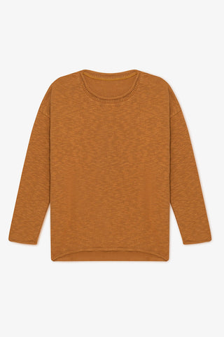 Burnt orange knit sweater by Milo & Dexter. 