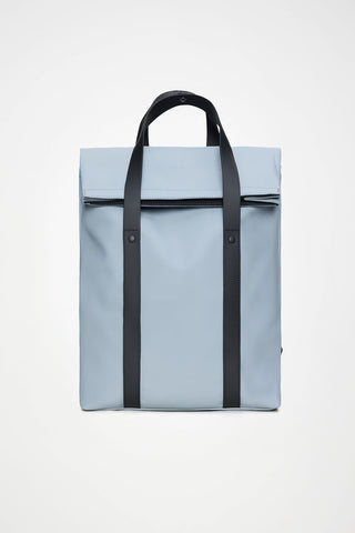 Light blue backpack / tote bag with contrast black handles