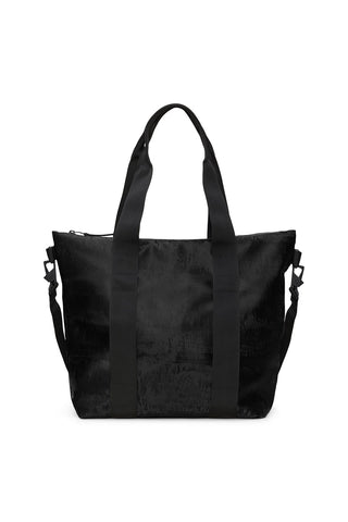 Coal black RAINS Tote Bag Mini against white background. 