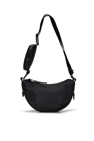 Black Rains Valera Shoulder Bag Mini in front of white background. 