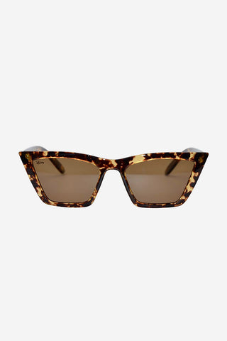 Tortoise shell recycled PET sunglasses with brown lenses. 