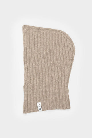 Beige recycled cashmere Arsenio balaklava by Rifo. 