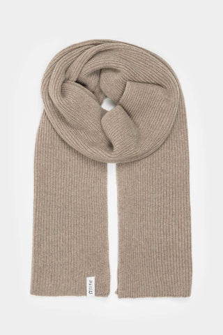 Beige recycled cashmere Federico Scarf by Rifo. 