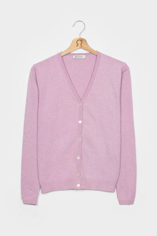 Pink organic / recycled cotton Lucia cardigan by Rifo. 