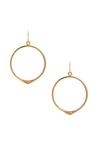 Gold plated Staff Party hoop earrings by Sarah Mulder. 