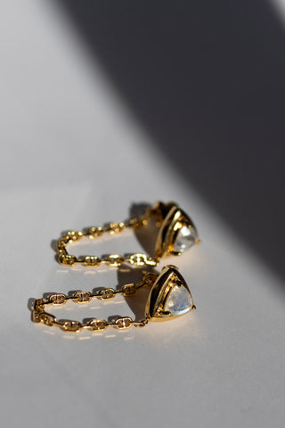 24k gold plated Trillion Earrings by Sarah Mulder. 