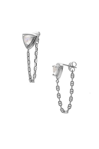 Rhodium plated Trillion Earrings by Sarah Mulder.