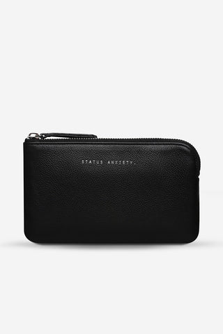 Black leather Smoke & Mirror pouch by Status Anxiety. 
