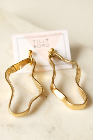 Tilly Doro 24k gold plated Puddle Earrings . 