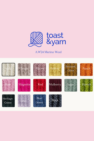 Colour option card for Toast & Yarn. 