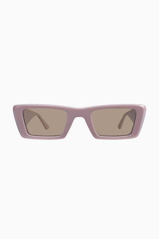 Valley Eyewear Lahara Sunglasses in blush with light brown lenses. 