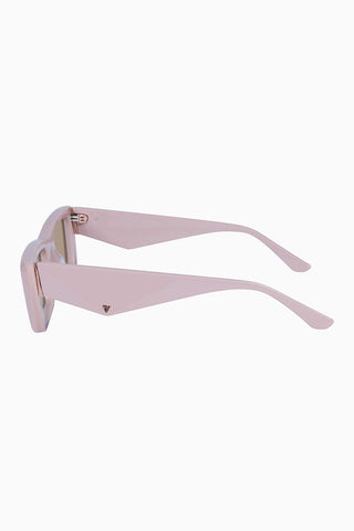 Side view of Valley Eyewear Lahara Sunglasses in blush with light brown lenses.
