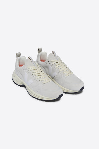 Veja Venturi Natural + White Suede eco-friendly running shoes. 