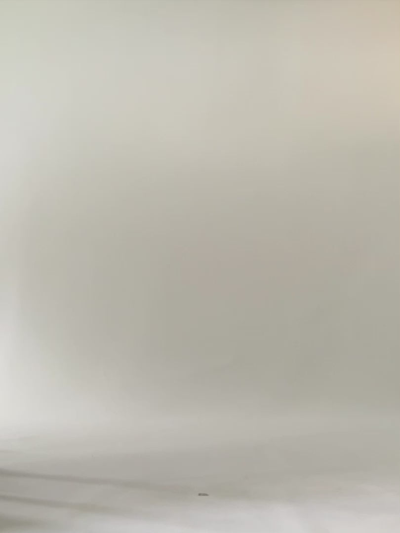 Woman in front of white background wearing bright blue hat, caramel blouse with voluminous sleeves and matching pants. 