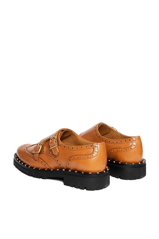 Tan coloured brogue Kate derby shoes by Hoyden. 