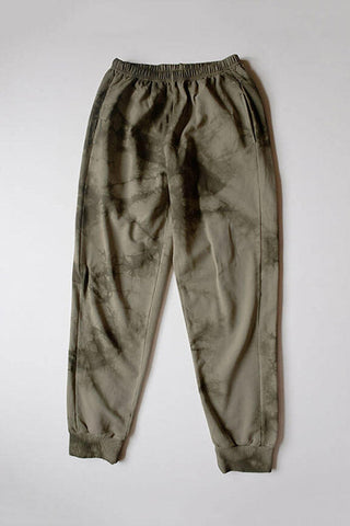The Simple Folks organic cotton moss tie dye track pants. 