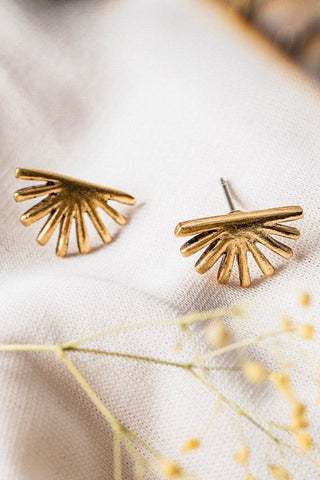 Gold plated Spark stud earrings by Tilly D'Oro. 
