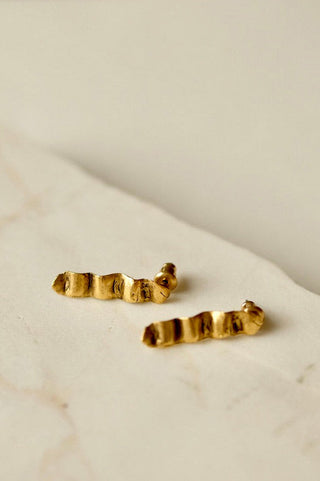 Gold plated Wave Earrings by Tilly D'Oro. 